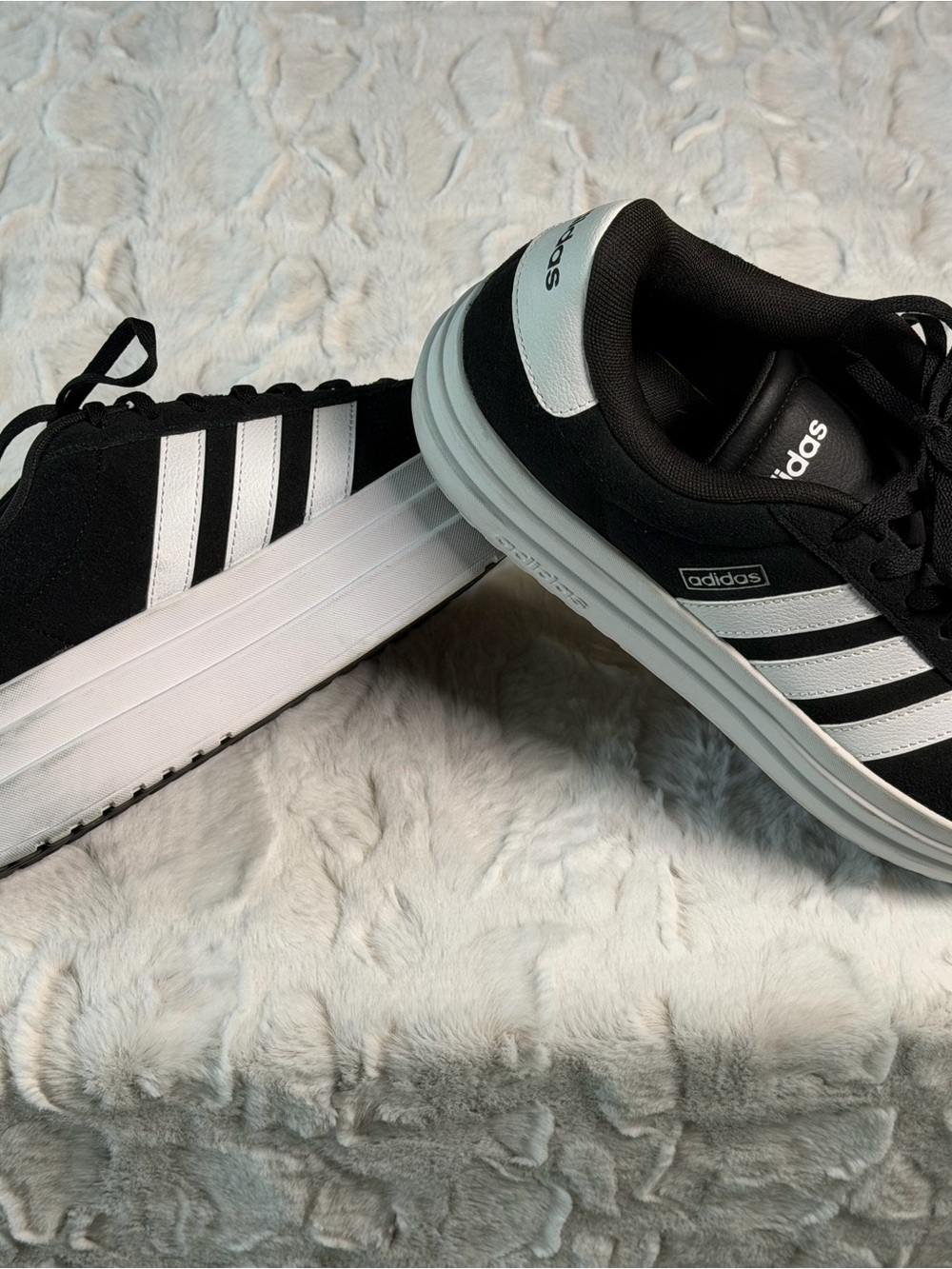 adidas Black and White Low-Top Sneakers. Great condition, no box